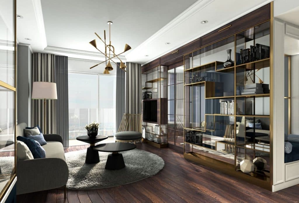 Thiết kế sang trọng tại căn hộ của Madison với các sản phẩm nội thất được nhập khẩu từ Châu Âu.