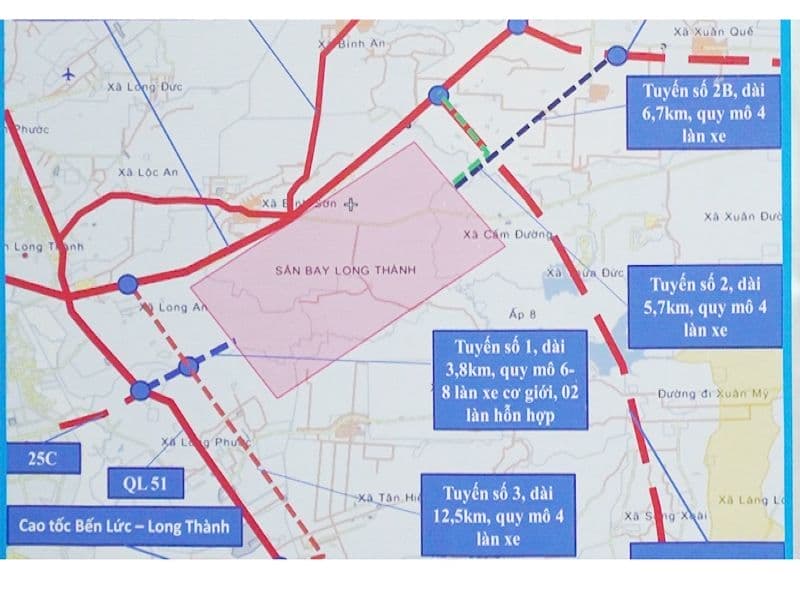 Các tuyến giao thông kết nối trực tiếp với sân bay Long Thành
